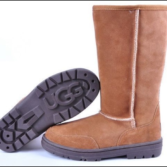 UGG Shoes - UGG Sz 8 Ultra Tall Chestnut Leather Boots